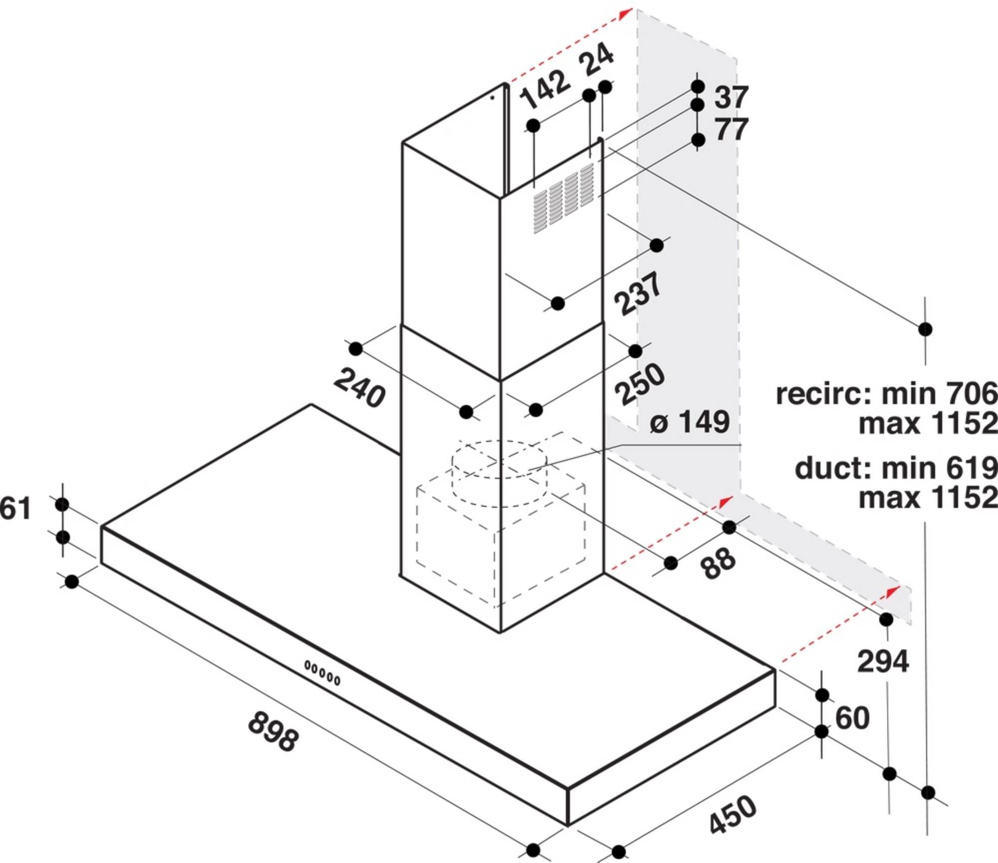 Whirlpool WHBS94FLMX  afzuigkap afbeelding 5