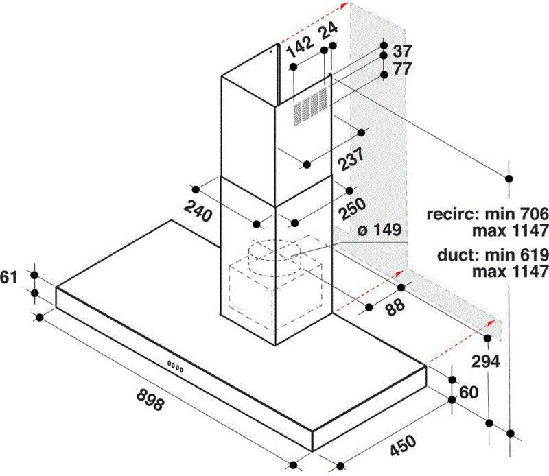 Whirlpool afzuigkap WHBS95LMK afbeelding 3