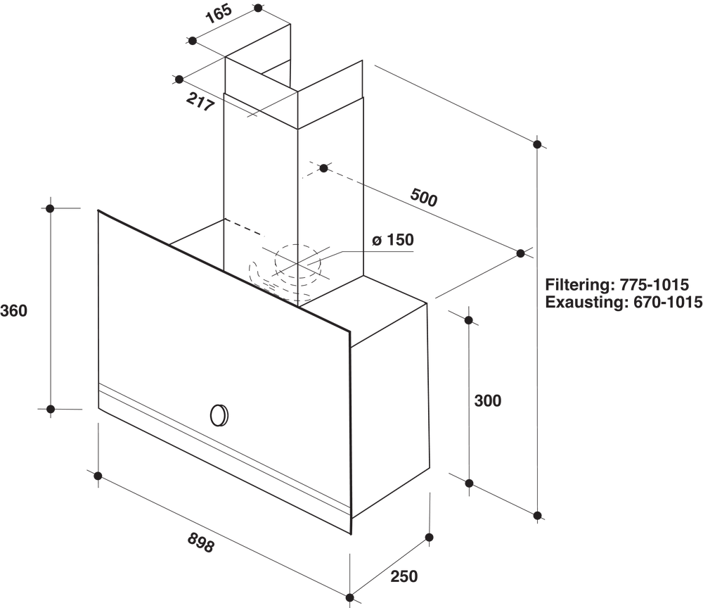 Whirlpool afzuigkap WHVA92FLMK afbeelding 3